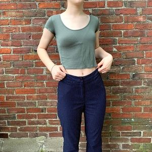 Olive scoop neck crop top
